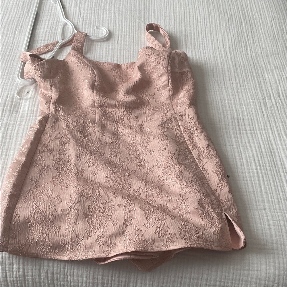 Pink Floral Textured Dress